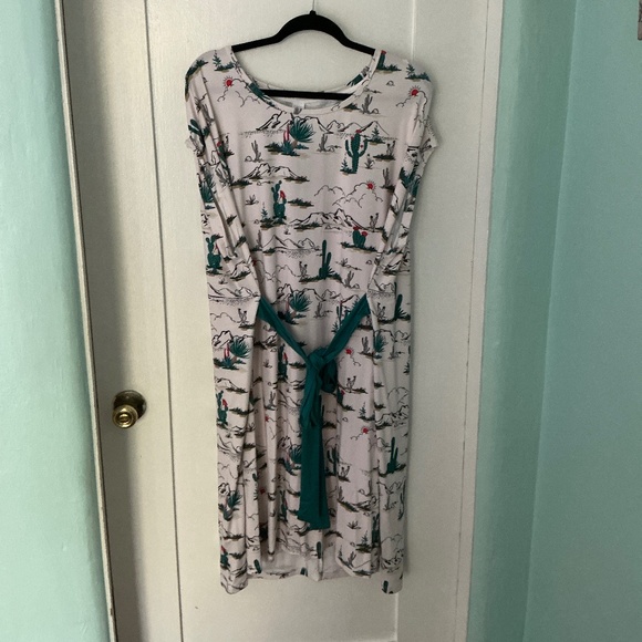 Cactus Desert Print Tie-Front Midi Dress, Size - Picture 1 of 4